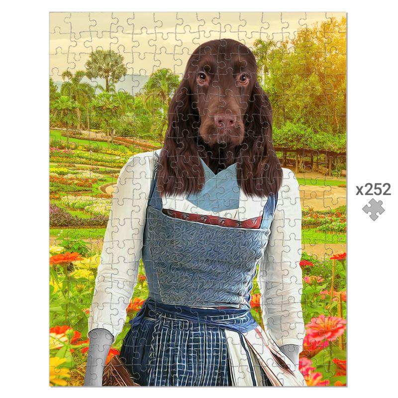 Belle (Beauty & The Beast Inspired): Custom Pet Puzzle - Paw & Glory - #pet portraits# - #dog portraits# - #pet portraits uk#paw & glory, pet portraits Puzzle,dog oil paintings, puzzle dog portrait, peaky blinders portrait, minimalist of dogs, pet oil paintings