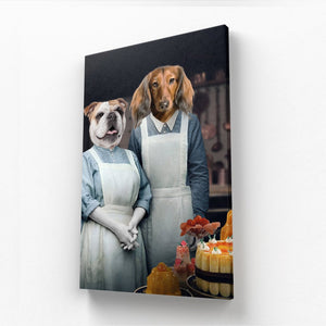 Beryl & Daisy (Downton Abbey Inspired): Custom Pet Canvas - Paw & Glory - #pet portraits# - #dog portraits# - #pet portraits uk#