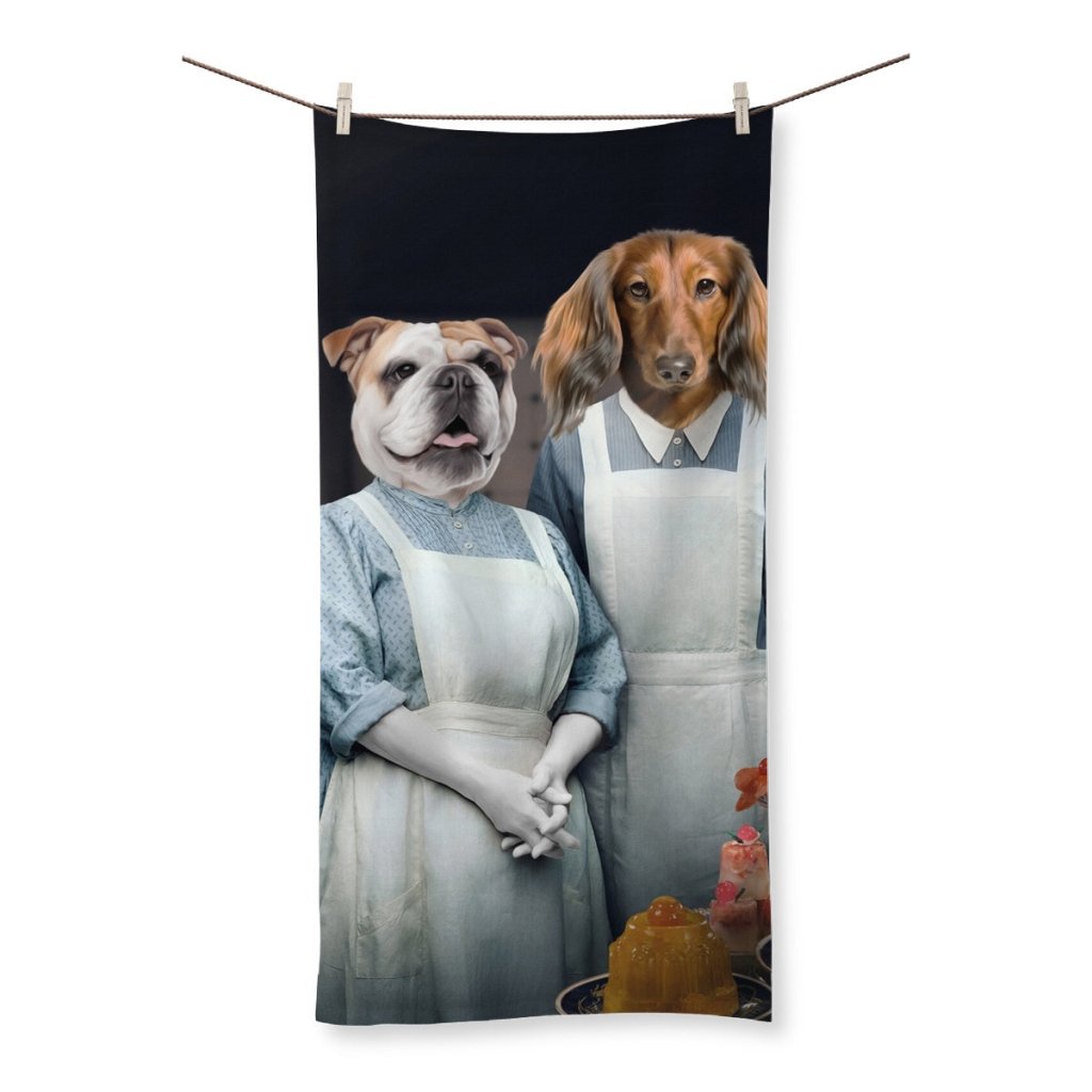 Beryl & Daisy (Downton Abbey Inspired): Custom Pet Towel - Paw & Glory - #pet portraits# - #dog portraits# - #pet portraits uk#