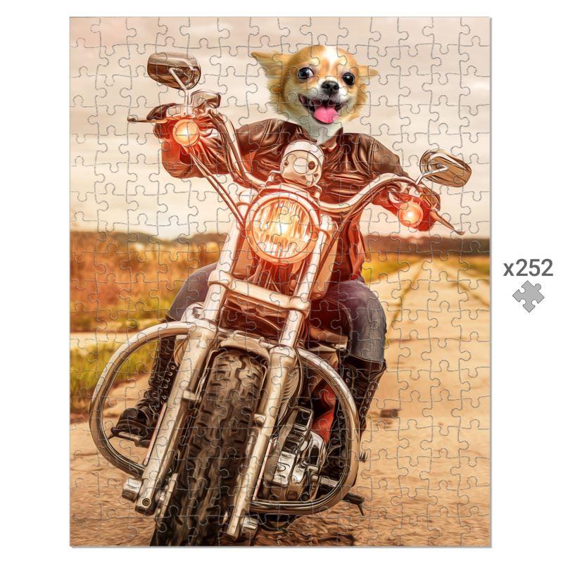 Biker Chick: Custom Pet Puzzle - Paw & Glory - #pet portraits# - #dog portraits# - #pet portraits uk#pawandglory, pet art Puzzle,personalized dog products, dog portrait company, pet photos on puzzle, dog and cat portraits, print of your dog