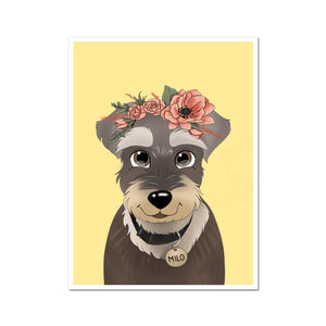 Blossom Crown: Cartoon Pet Poster - Paw & Glory - #pet portraits# - #dog portraits# - #pet portraits uk#