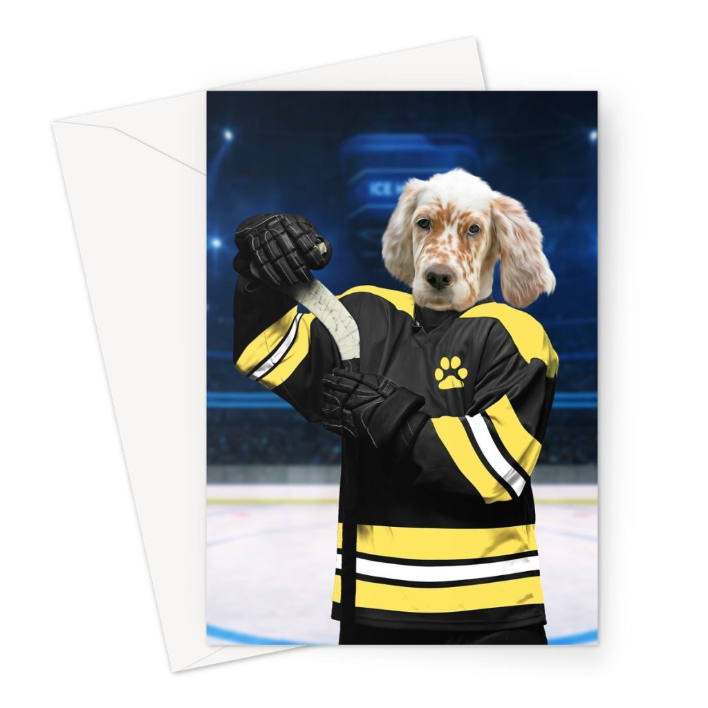 Boston Furr Bruins: Custom Pet Greeting Card - Paw & Glory - #pet portraits# - #dog portraits# - #pet portraits uk#