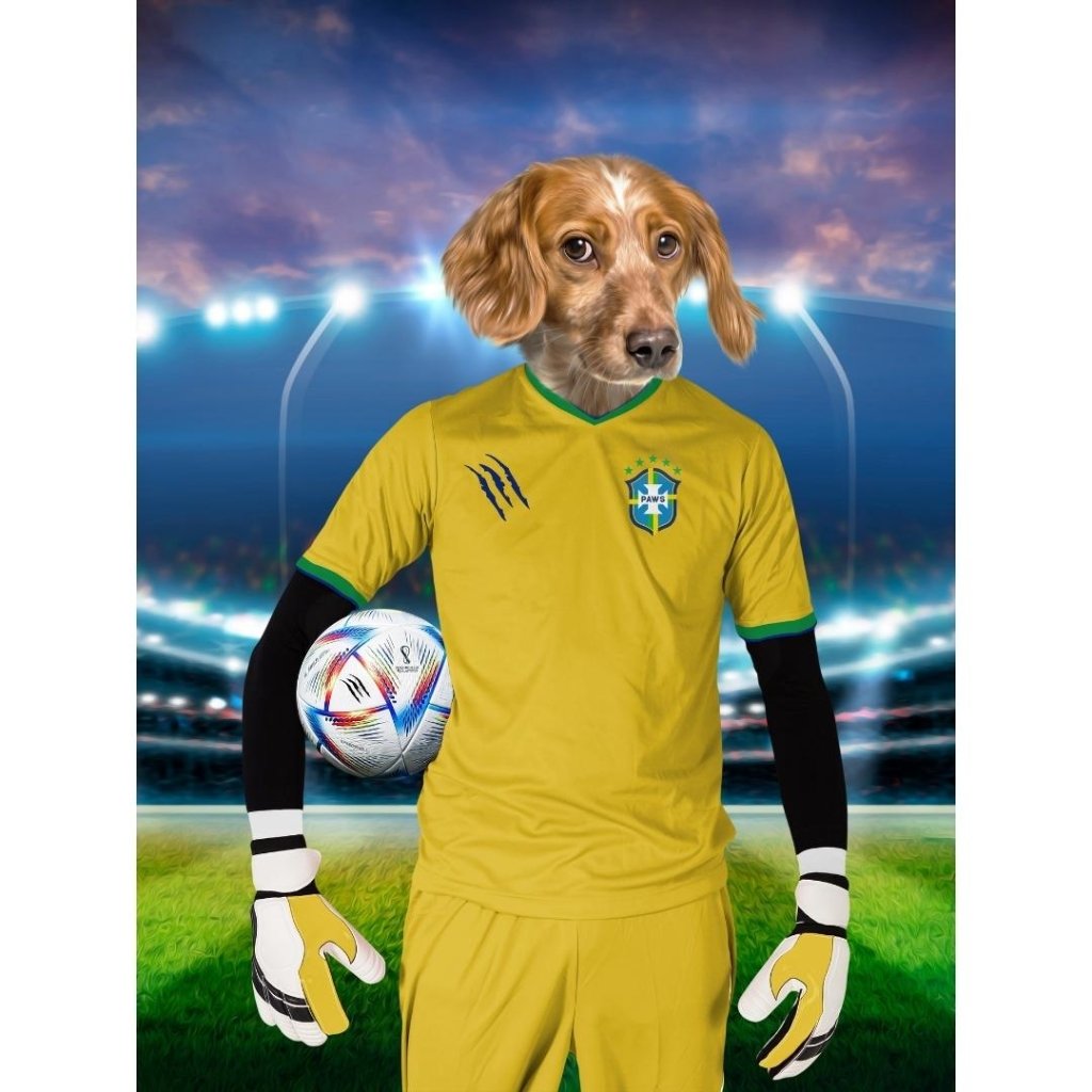 Brazil Football Team (FIFA 2022): Custom Digital Download Pet Portrait - Paw & Glory - #pet portraits# - #dog portraits# - #pet portraits uk#