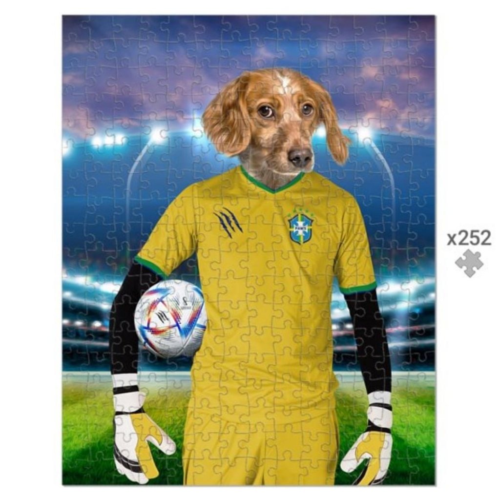 Brazil Football Team (FIFA 2022): Custom Pet Puzzle - Paw & Glory - #pet portraits# - #dog portraits# - #pet portraits uk#