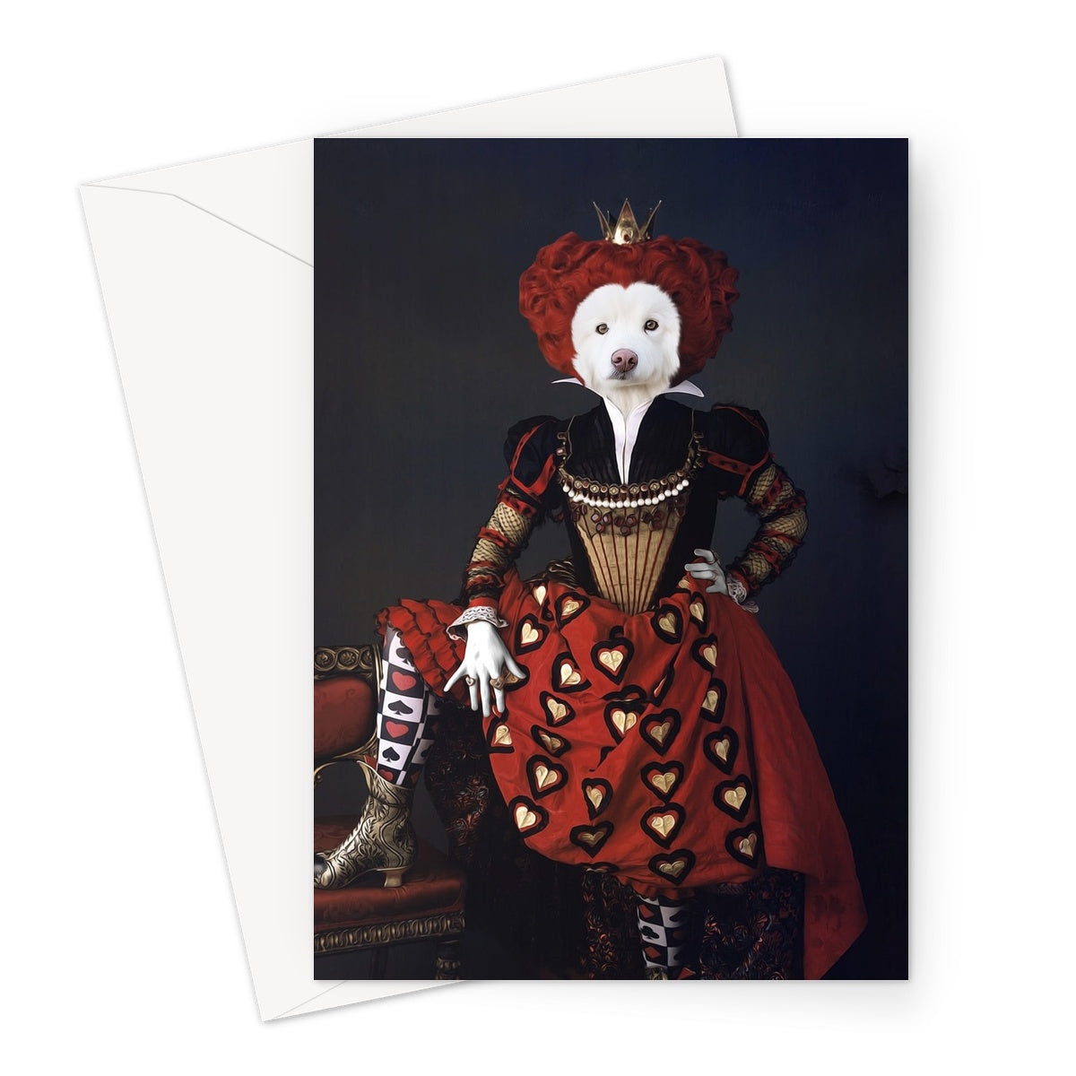 The Queen Of Hearts: Custom Pet Greeting Card