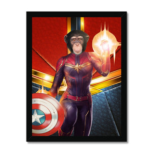 Captain Marvel: Animal Art Framed Portrait - Paw & Glory - #pet portraits# - #dog portraits# - #pet portraits uk#