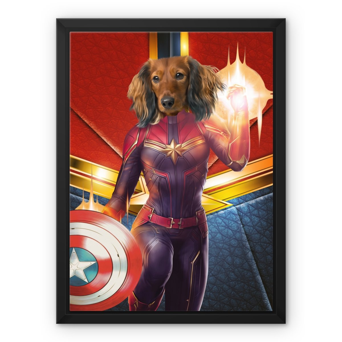 Captain Marvel: Custom Pet Canvas - Paw & Glory - #pet portraits# - #dog portraits# - #pet portraits uk#paw and glory, pet portraits canvas,pet photo to canvas, dog portraits canvas, pet canvas portrait, pet canvas print, dog photo on canvas