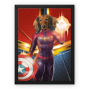 Captain Marvel: Custom Pet Canvas - Paw & Glory - #pet portraits# - #dog portraits# - #pet portraits uk#pawandglory, pet art canvas,personalized dog and owner canvas uk, dog canvas, pet photo to canvas, custom pet art canvas, canvas dog carrier