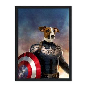 Captain Pawmerica: Custom Pet Portrait - Paw & Glory, paw and glory, draw your pet portrait, dog astronaut photo, drawing pictures of pets, small dog portrait, best dog artists, minimal dog art, pet portraits