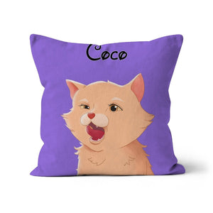 Cartoon: Custom 1 Pet Throw Pillow - Paw & Glory - #pet portraits# - #dog portraits# - #pet portraits uk#paw and glory, custom pet portrait cushion,pillows of your dog, dog on pillow, photo pet pillow, custom pillow of pet, dog personalized pillow
