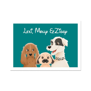 Cartoon: Custom Three Pet Poster - Paw & Glory - #pet portraits# - #dog portraits# - #pet portraits uk#
