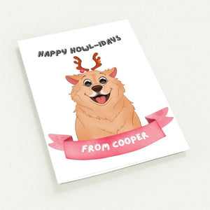 Cartoon Happy Howlidays Christmas Cards - Paw & Glory - #pet portraits# - #dog portraits# - #pet portraits uk#