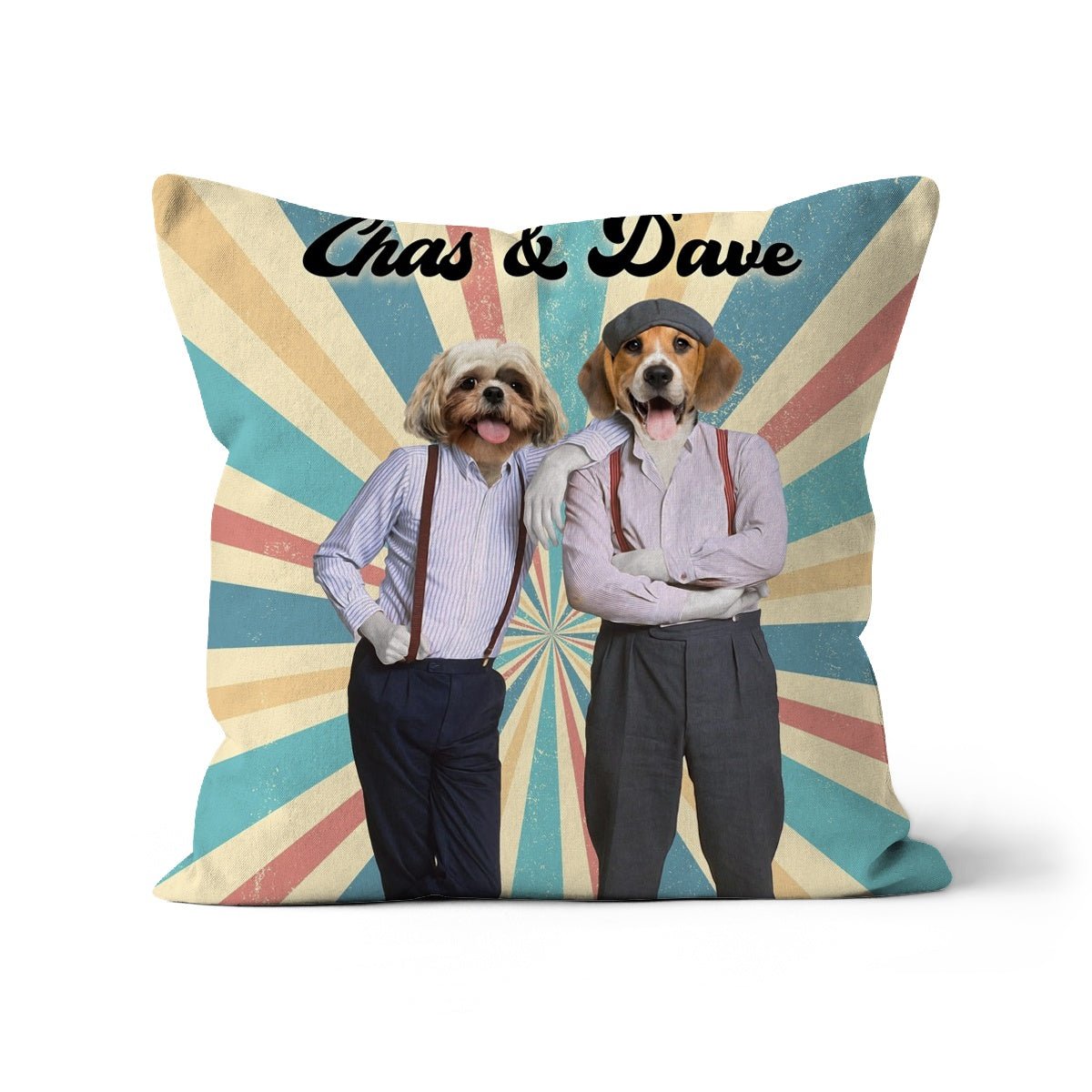 Chas & Dave: Custom Pet Cushion - Paw & Glory - #pet portraits# - #dog portraits# - #pet portraits uk#paw and glory, pet portraits cushion,personalised dog pillows, dog photo on pillow, pillow with dogs face, dog pillow cases, pillow custom, pet custom pillow