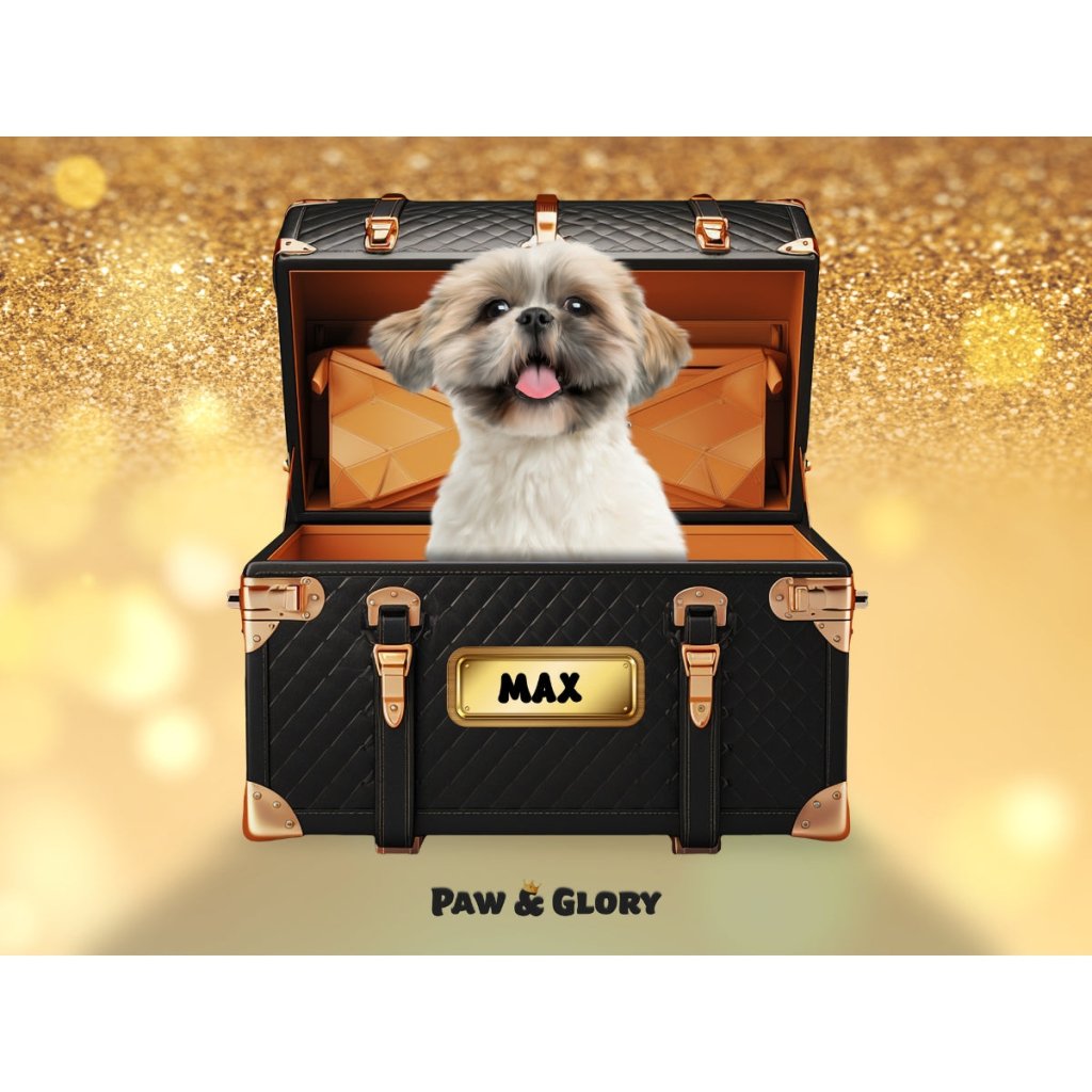 Chew-nel Luxury Trunk: Custom Digital Download Pet Portrait - Paw & Glory - #pet portraits# - #dog portraits# - #pet portraits uk#