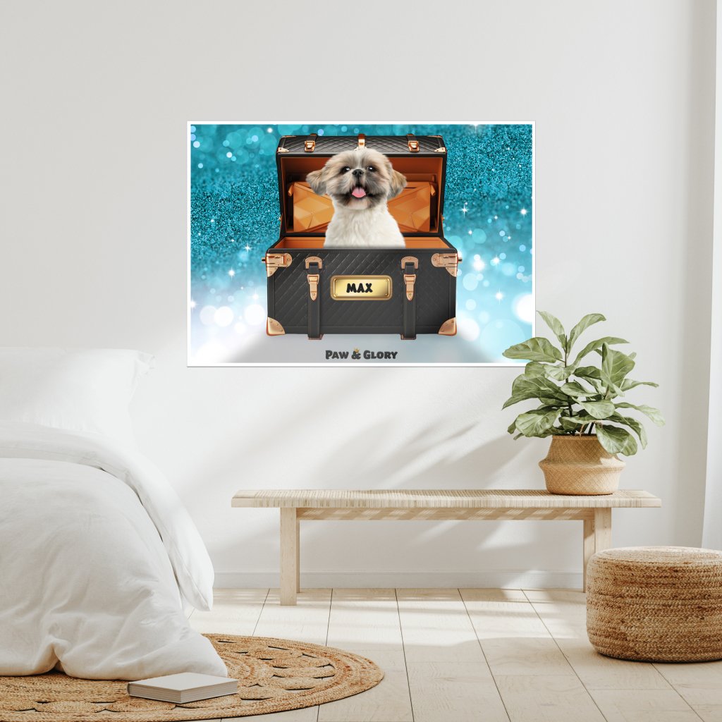 Chew-nel Luxury Trunk: Custom Pet Portrait - Paw & Glory - #pet portraits# - #dog portraits# - #pet portraits uk#