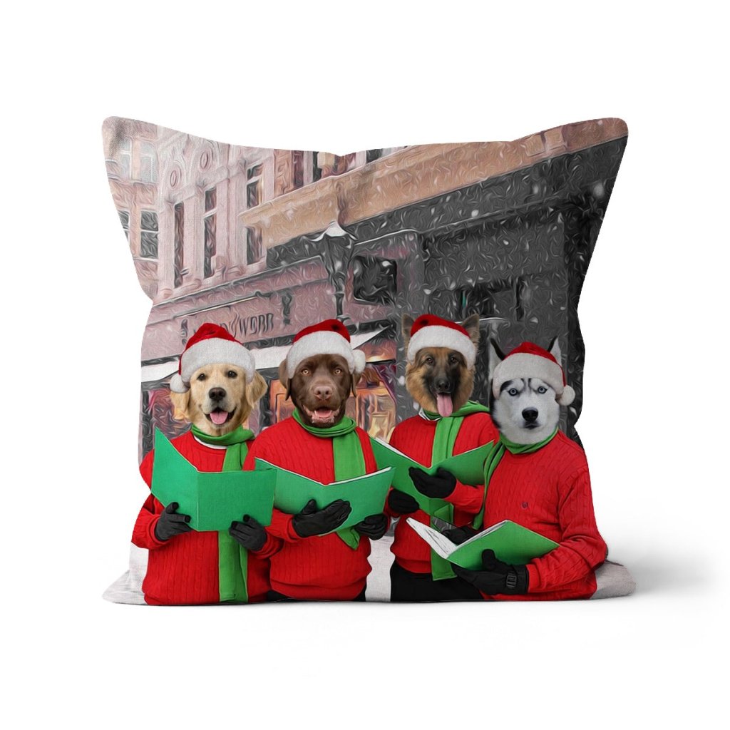 Christmas Cheer Choir: Custom Pet Pillow - Paw & Glory - #pet portraits# - #dog portraits# - #pet portraits uk#