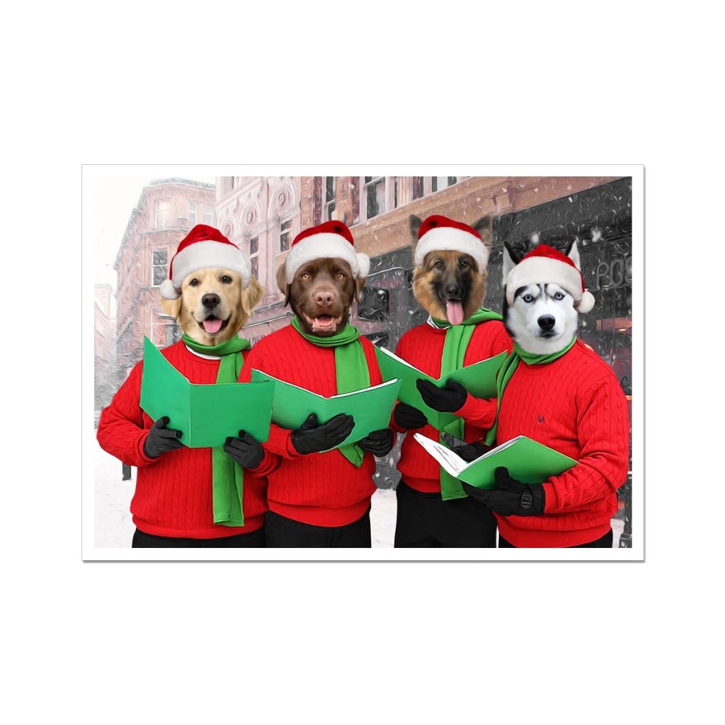 Christmas Cheer Choir: Custom Pet Poster - Paw & Glory - #pet portraits# - #dog portraits# - #pet portraits uk#