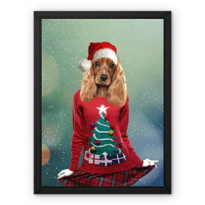 Christmas Jumper Chick: Custom Pet Canvas - Paw & Glory - #pet portraits# - #dog portraits# - #pet portraits uk#paw & glory, pet portraits canvas,dog canvas, personalized dog and owner canvas uk, pet canvas uk, canvas of my dog, dog canvas wall art
