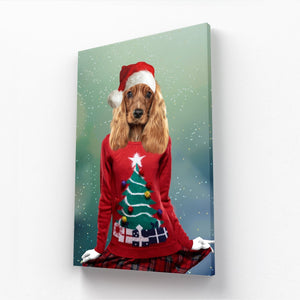 Christmas Jumper Chick: Custom Pet Canvas - Paw & Glory - #pet portraits# - #dog portraits# - #pet portraits uk#paw and glory, custom pet portrait canvas,pet on canvas, personalized pet canvas art, pet on canvas reviews, personalized dog canvas art, the pet on canvas reviews