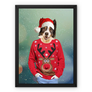 Christmas Jumper Dude: Custom Pet Canvas - Paw & Glory - #pet portraits# - #dog portraits# - #pet portraits uk#pawandglory, pet art canvas,the pet canvas, personalized pet canvas, pet art canvas, pet photo canvas, my pet canvas blanket