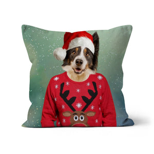 Christmas Jumper Dude: Custom Pet Cushion - Paw & Glory - #pet portraits# - #dog portraits# - #pet portraits uk#paw & glory, custom pet portrait pillow,dog memory pillow, pillow with pet picture, dog on pillow, dog memory pillow, pet pillow