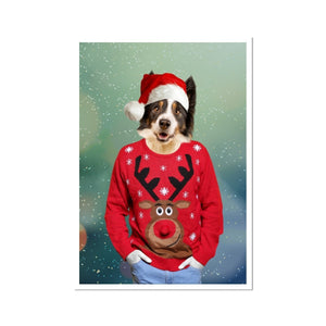 Christmas Jumper Dude: Custom Pet Portrait - Paw & Glory, paw and glory, dog canvas art, original pet portraits, hercule pet portraits, pictures for pets, my pet painting, admiral pet portrait, pet portrait