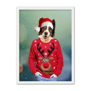 Christmas Jumper Dude: Custom Pet Portrait - Paw & Glory, pawandglory, paw portraits, minimal dog art, paintings of pets from photos, painting of your dog, dog portrait images, pet portraits