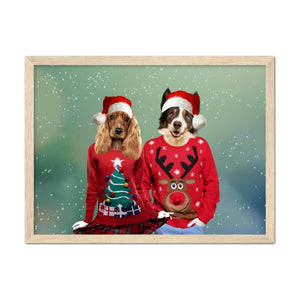 Christmas Jumper Duo: Custom Pet Portrait - Paw & Glory, paw and glory, dog drawing from photo, dog portrait images, dog portraits admiral, aristocrat dog painting, cat picture painting, dog astronaut photo, pet portraits