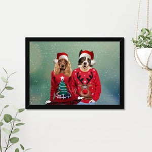 Christmas Jumper Duo: Custom Pet Portrait - Paw & Glory - #pet portraits# - #dog portraits# - #pet portraits uk#