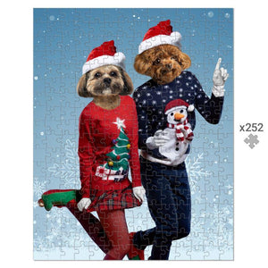 Christmas Lovers: Custom Pet Puzzle - Paw & Glory - #pet portraits# - #dog portraits# - #pet portraits uk#paw & glory, custom pet portrait Puzzle,watercolor dog paintings, custom dog puzzle, portrait my pet, personalised dog portrait, dog paintings custom