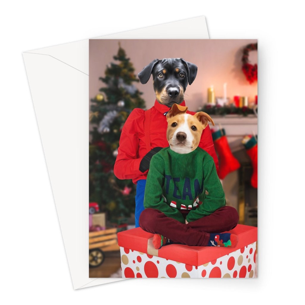 Christmas Mama & Child: Custom Pet Greeting Card - Paw & Glory - #pet portraits# - #dog portraits# - #pet portraits uk#