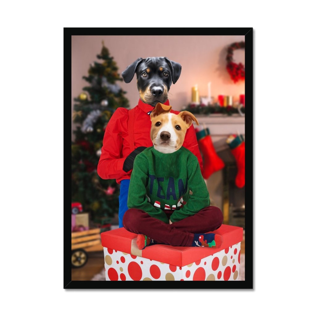 Christmas Mama & Child: Custom Pet Portrait - Paw & Glory - #pet portraits# - #dog portraits# - #pet portraits uk#