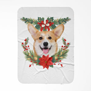 Christmas Wreath: Minimalist Custom Pet Blanket - Paw & Glory - #pet portraits# - #dog portraits# - #pet portraits uk#