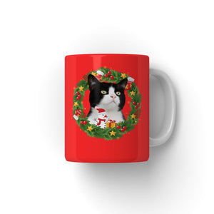Christmas Wreath: Minimalist Custom Pet Mug - Paw & Glory - #pet portraits# - #dog portraits# - #pet portraits uk#