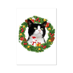 Christmas Wreath: Minimalist Custom Pet Poster - Paw & Glory - #pet portraits# - #dog portraits# - #pet portraits uk#