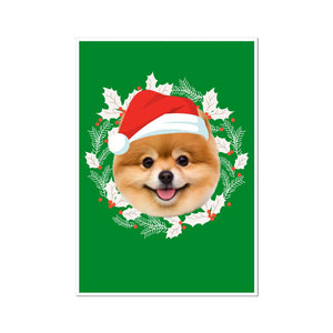 Christmas Wreath: Minimalist Custom Pet Poster - Paw & Glory - #pet portraits# - #dog portraits# - #pet portraits uk#