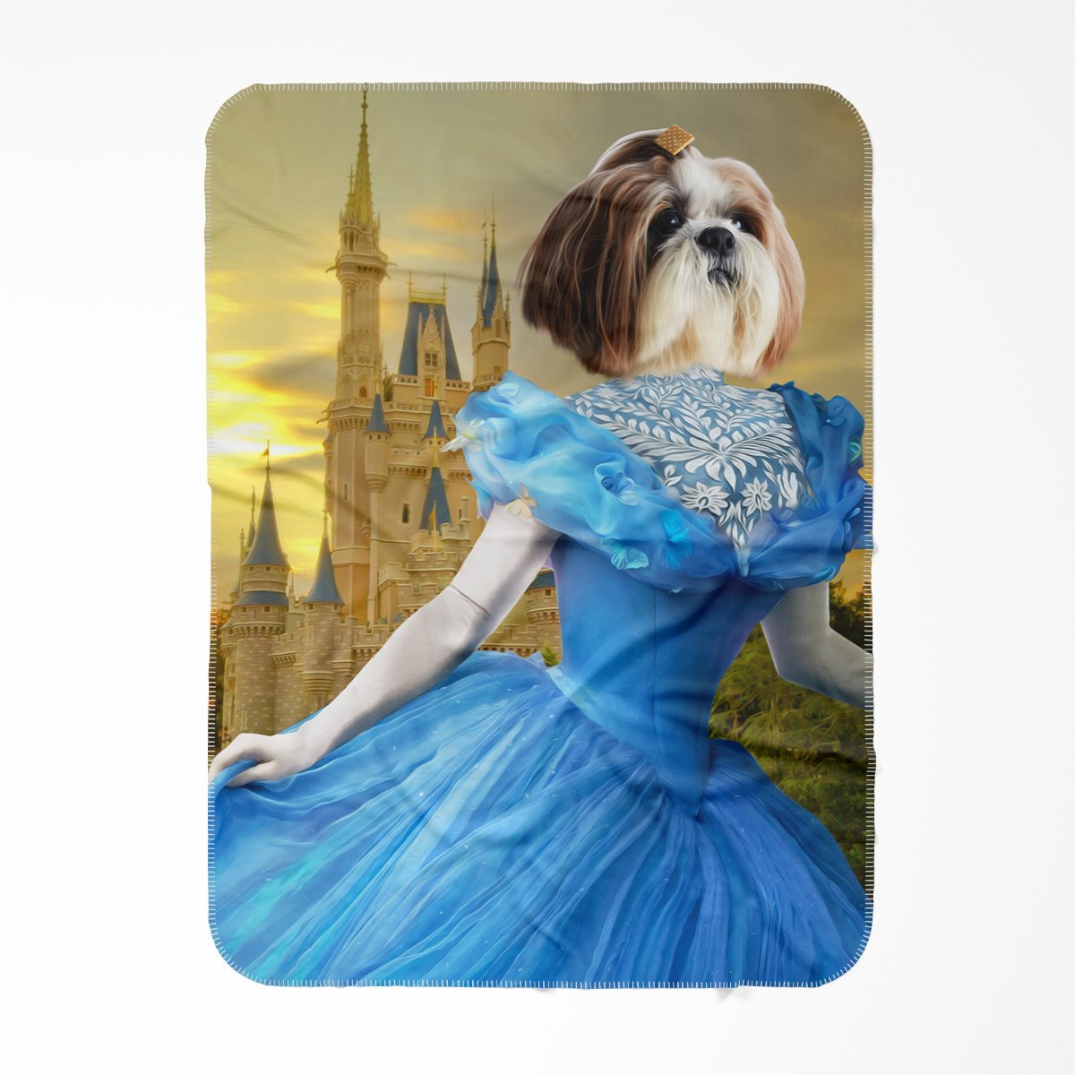 Cinderella: Custom Pet Blanket - Paw & Glory - #pet portraits# - #dog portraits# - #pet portraits uk#Pawandglory, Pet art blanket,get your dog on a blanket, custom blanket with dog, my dog on a blanket, blanket of my dog, blankets with your pet on it, print your dog on a blanket