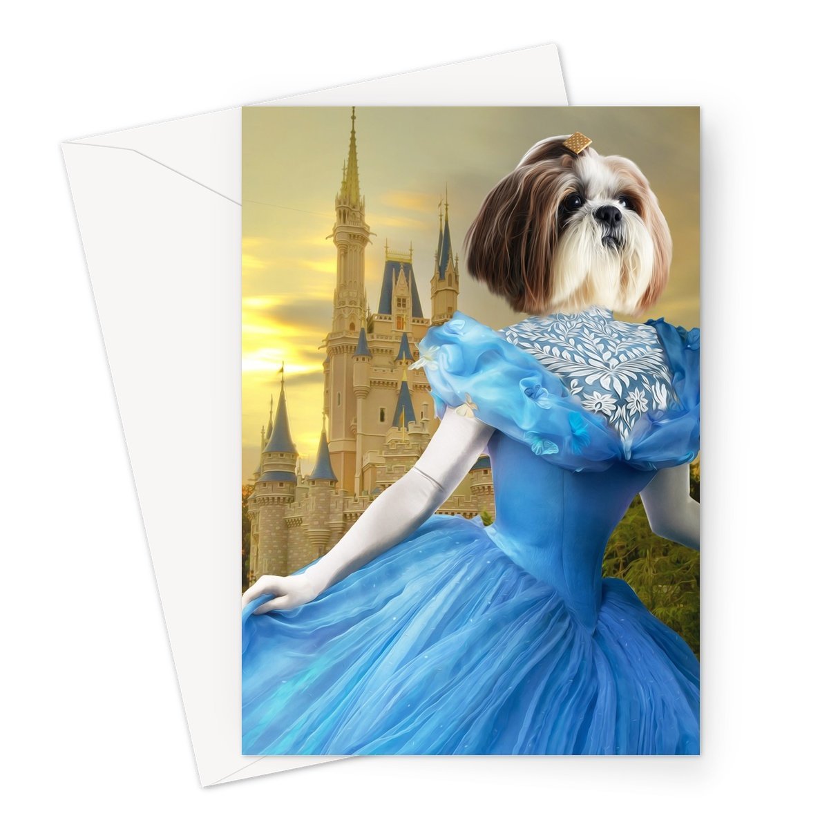Cinderella: Custom Pet Greeting Card - Paw & Glory - #pet portraits# - #dog portraits# - #pet portraits uk#mozart pet portraits sale, dog portrait, personalized pet art, canvas pet portraits, painting pet, Pet portraits uk, Purrandmutt, Hattieandhugo