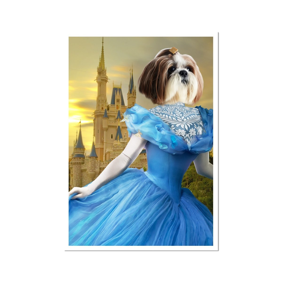 Cinderella: Custom Pet Poster - Paw & Glory - #pet portraits# - #dog portraits# - #pet portraits uk#Paw & Glory, paw and glory, small dog portrait, aristocratic dog portraits, dog portrait background colors, best dog artists, admiral dog portrait, dog portraits admiral, pet portrait