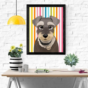 Custom Cartoon: Framed Pet Portrait - Paw & Glory - #pet portraits# - #dog portraits# - #pet portraits uk#