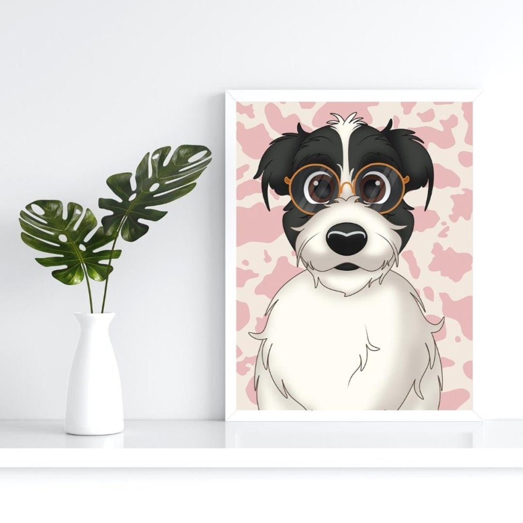 Custom Cartoon: Framed Pet Portrait - Paw & Glory - #pet portraits# - #dog portraits# - #pet portraits uk#