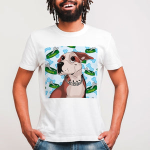 Custom Cartoon: Unisex Pet Portrait T-Shirt - Paw & Glory - #pet portraits# - #dog portraits# - #pet portraits uk#
