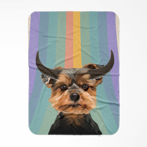 Custom Modern Buffalo Horn: Pet Portrait Fleece Blanket - Paw & Glory - #pet portraits# - #dog portraits# - #pet portraits uk#