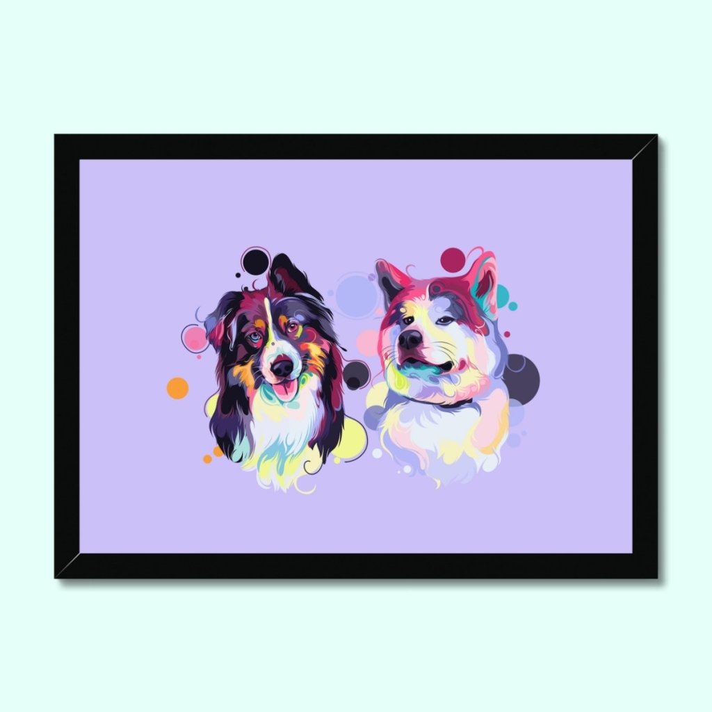 Custom Pastel Pop: Framed Pet Portrait - Paw & Glory - #pet portraits# - #dog portraits# - #pet portraits uk#