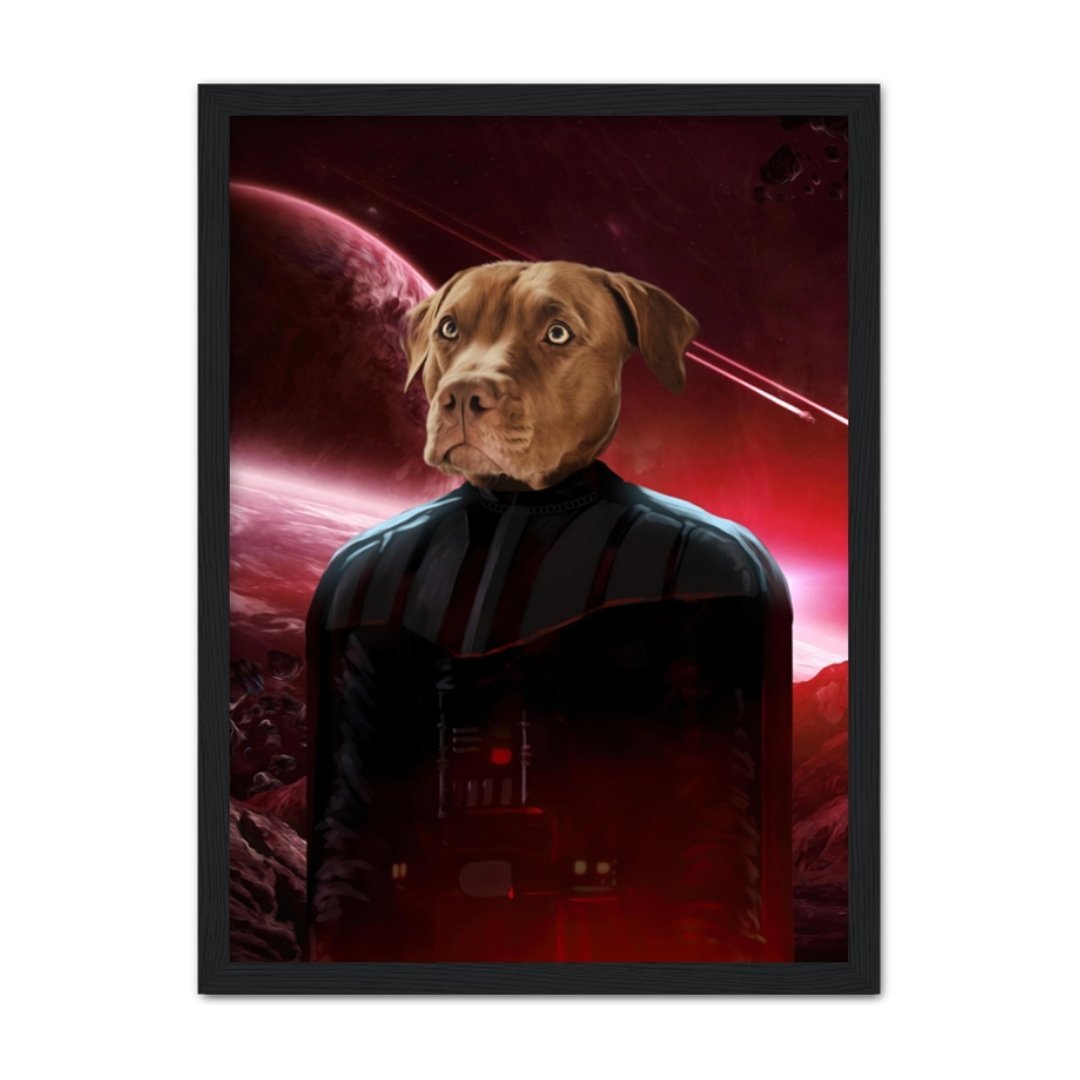 Darth Vadar (Star Wars Inspired): Custom Pet Portrait - Paw & Glory, pawandglory, dog portraits colorful, aristocrat dog painting, personalized pet and owner canvas, dog portrait background colors, digital pet paintings, dog portraits admiral, pet portrait