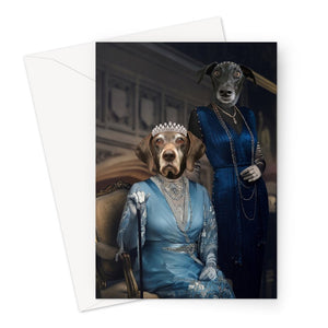 Dowager Countess & Lady Mary (Downton Abbey Inspired): Custom Pet Greeting Card - Paw & Glory - #pet portraits# - #dog portraits# - #pet portraits uk#