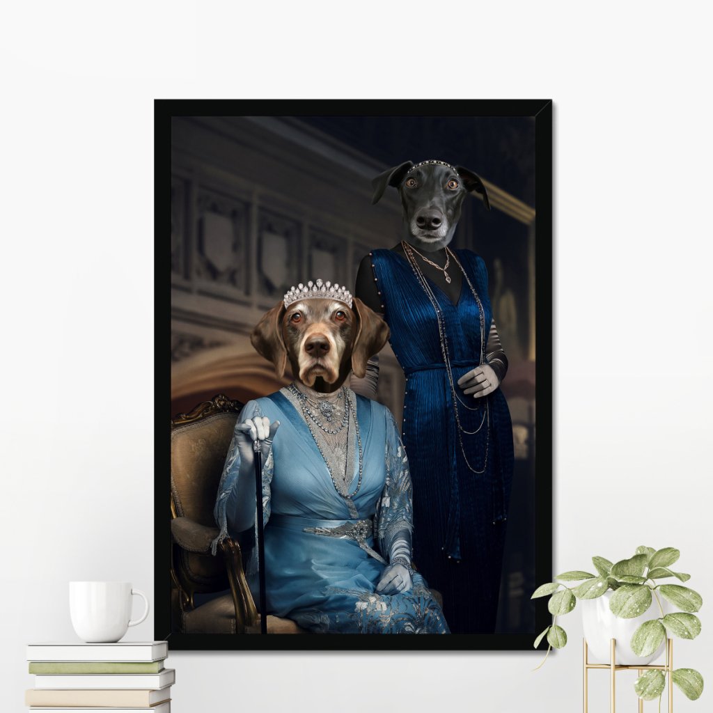 Dowager Countess & Lady Mary (Downton Abbey Inspired): Custom Pet Portrait - Paw & Glory - #pet portraits# - #dog portraits# - #pet portraits uk#