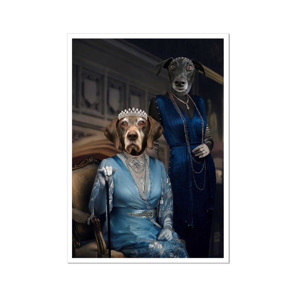 Dowager Countess & Lady Mary (Downton Abbey Inspired): Custom Pet Poster - Paw & Glory - #pet portraits# - #dog portraits# - #pet portraits uk#