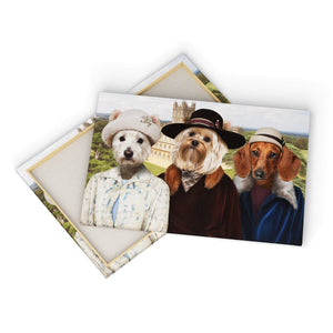 Downton Ladies: Custom 3 Pet Canvas - Paw & Glory - #pet portraits# - #dog portraits# - #pet portraits uk#paw & glory, pet portraits canvas,the pet on canvas, your pet on canvas, canvas dog painting, dog picture canvas, dog art canvas