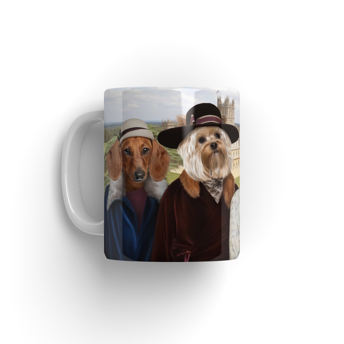 Downton Ladies: Custom 3 Pet Mug - Paw & Glory - #pet portraits# - #dog portraits# - #pet portraits uk#pawandglory, pet art Mug,custom pet mugs, mug with dog picture, dog photo mug, mug for dog, personalized dog and owner mug
